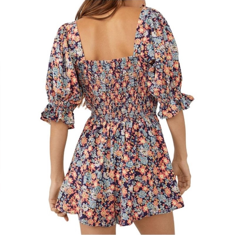 Free People Womens Show Me Loe Floral Square Neck Romper - Picture 2 of 8